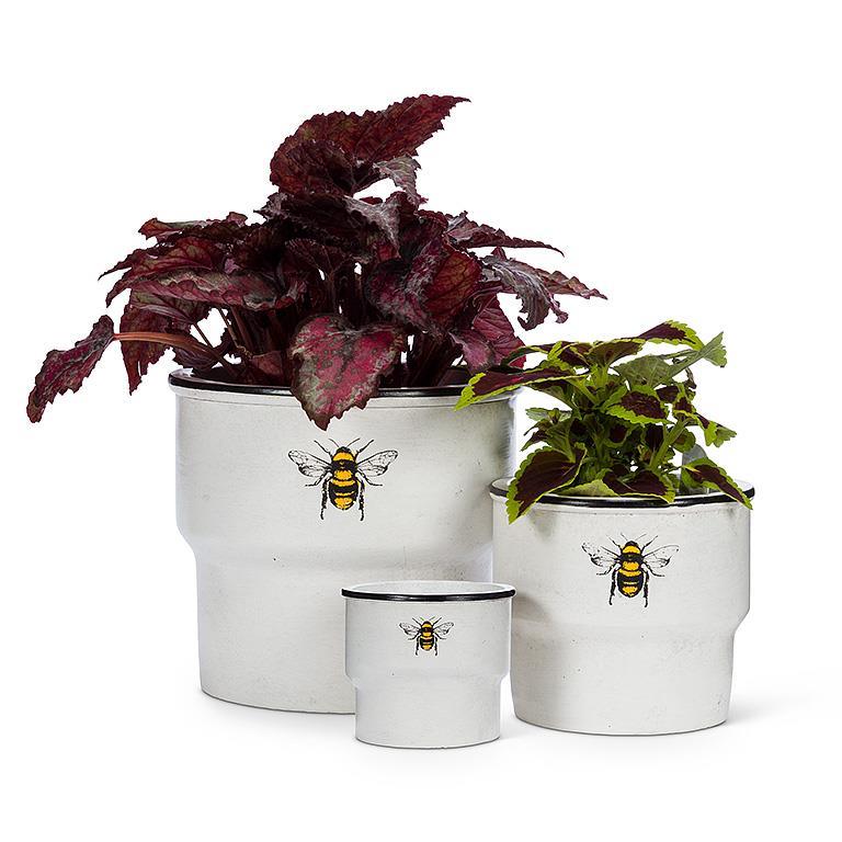 rimmed planter with solo bee planter honeybee planter gardening