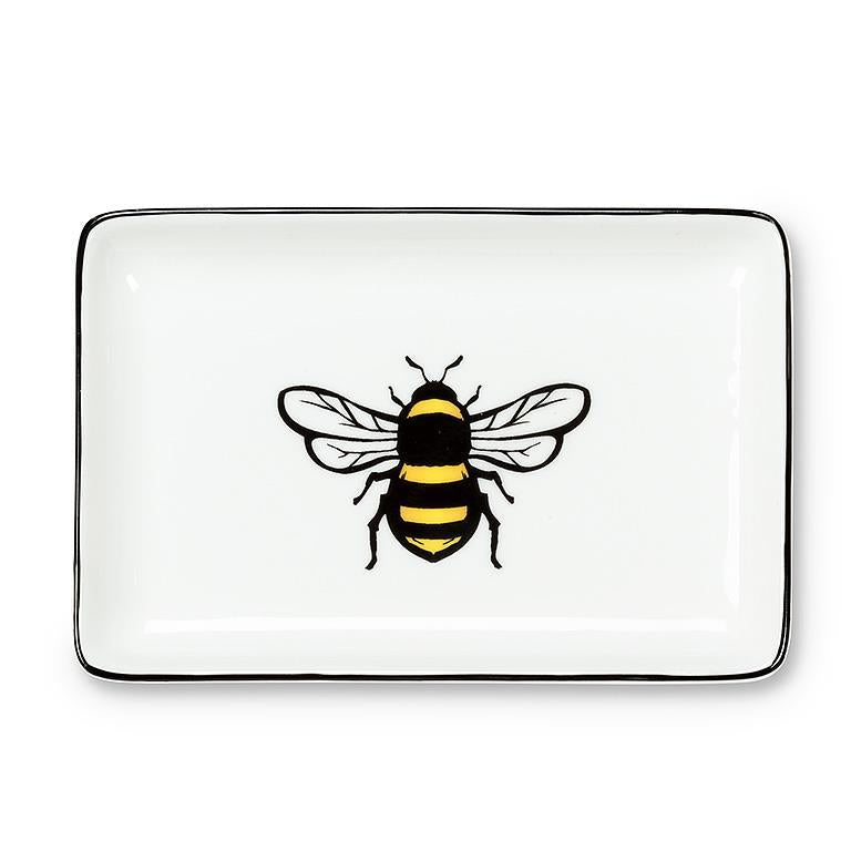 bee embossed rectangle dish bee accessory