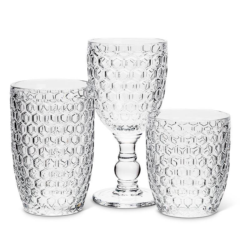 honeycomb wine glass bee theme stemless glass