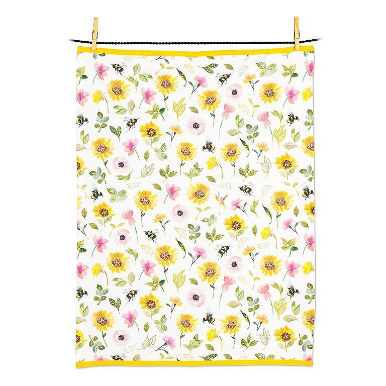 honeybee bee floral dishcloth dish towel
