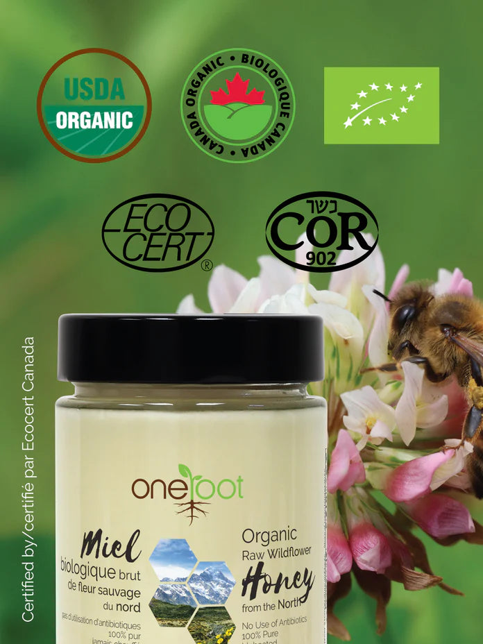 OneRoot Organic Raw Wildflower Honey 500g
