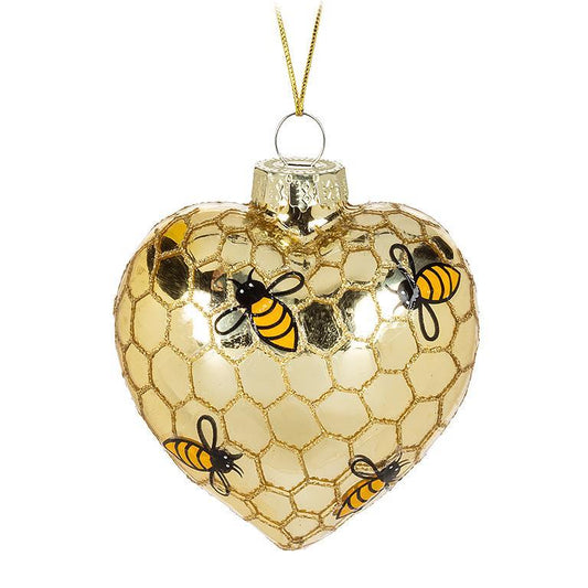 bee heart ornament christmas honeybee