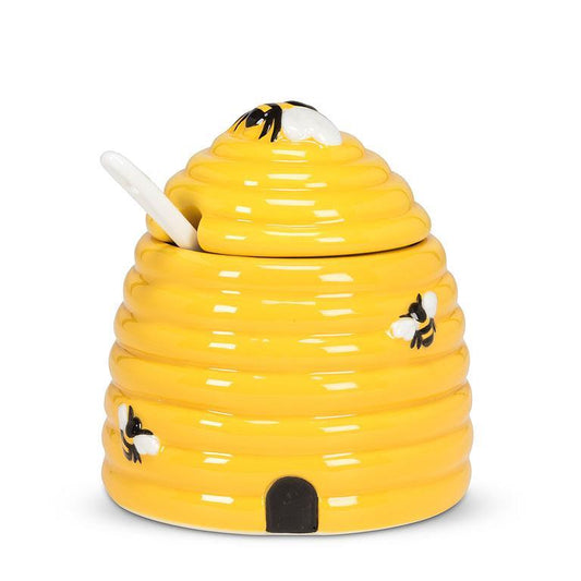 bee hive honeypot with spoon honey kitchenware