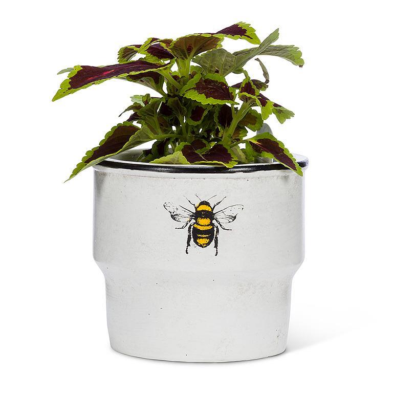 rimmed planter with solo bee planter  honeybee planter gardening