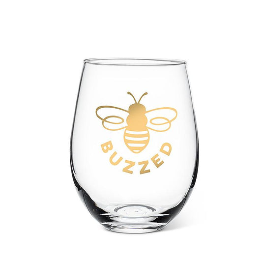 bee wine glass stemless wine glass wine buzzed wine glass