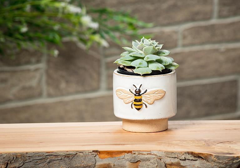 bee embossed planter flower planter gardening honeybee