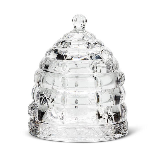 glass beehive honey pot bee