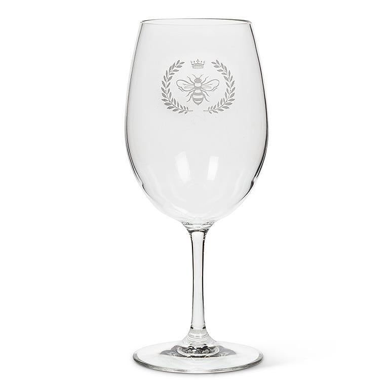 bee embossed wine acrylic wine glass