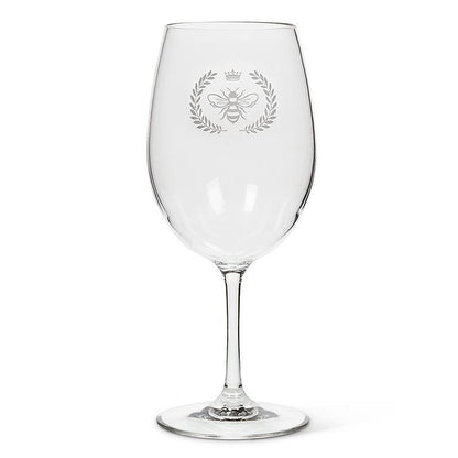 bee embossed wine acrylic wine glass