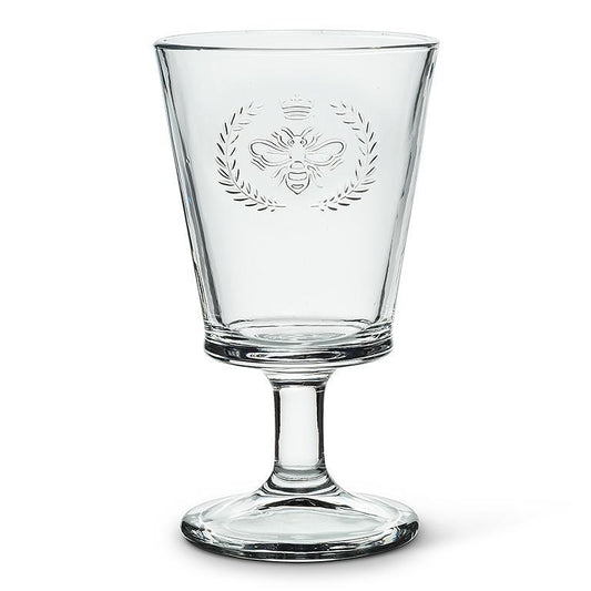 bee in crest wine goblet drinkware