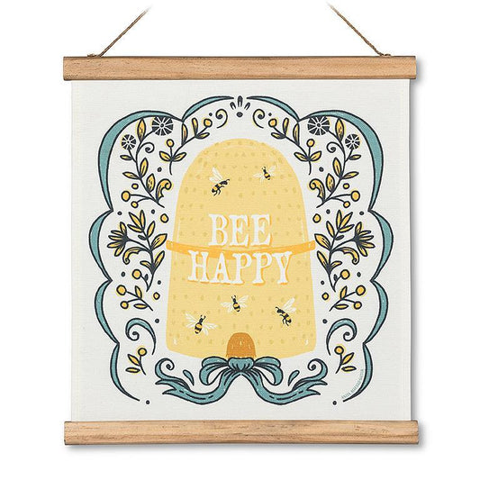 bee happy scroll decoration picture hanging scroll