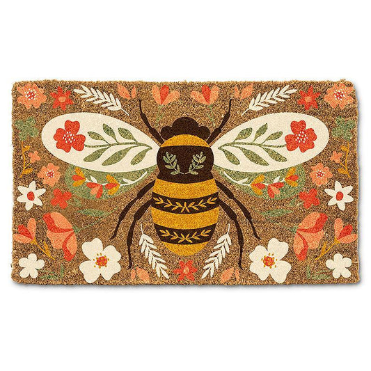 floral queen bee doormat