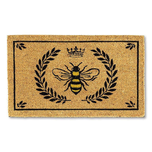 queen bee with crown doormat crest queen bee